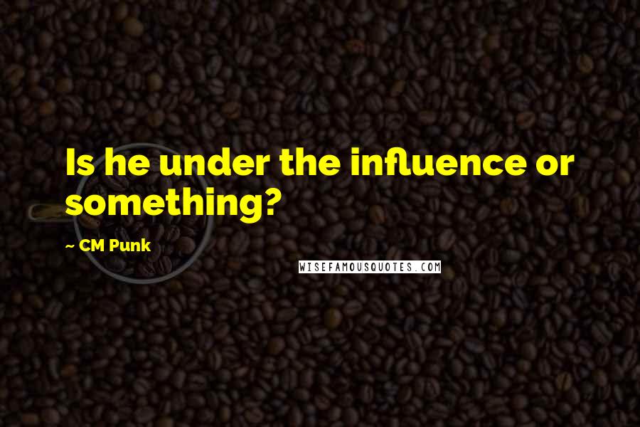 CM Punk Quotes: Is he under the influence or something?