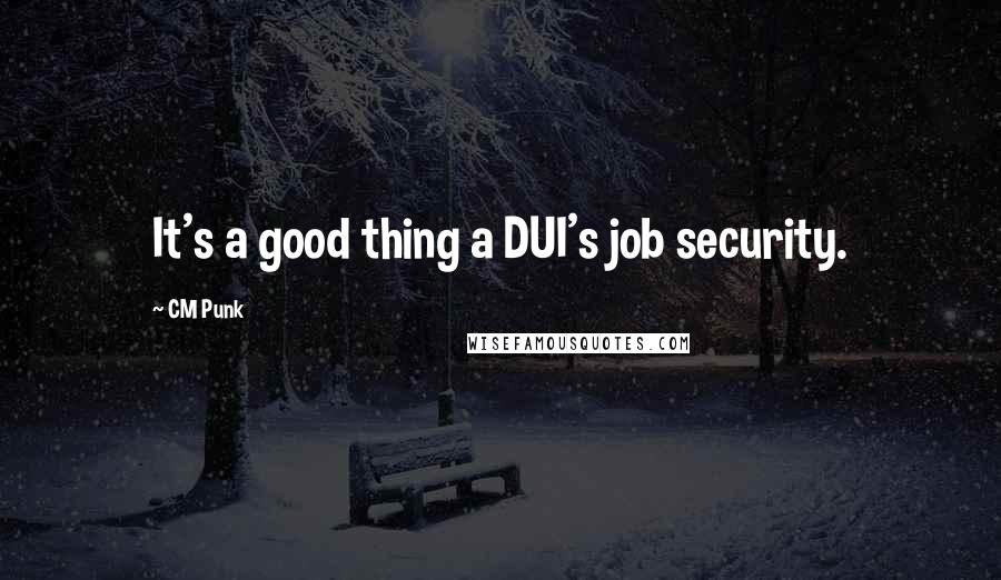 CM Punk Quotes: It's a good thing a DUI's job security.