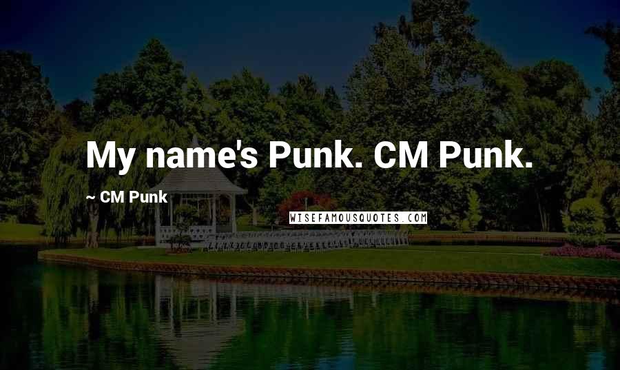 CM Punk Quotes: My name's Punk. CM Punk.