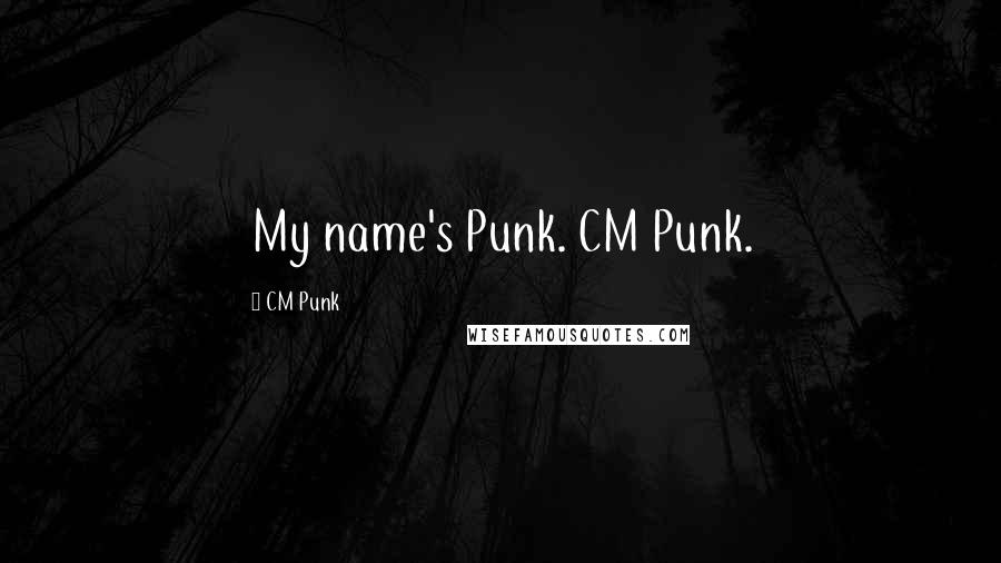 CM Punk Quotes: My name's Punk. CM Punk.