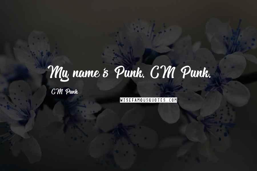 CM Punk Quotes: My name's Punk. CM Punk.
