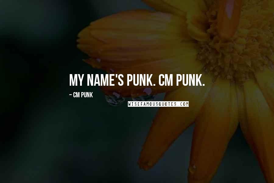 CM Punk Quotes: My name's Punk. CM Punk.