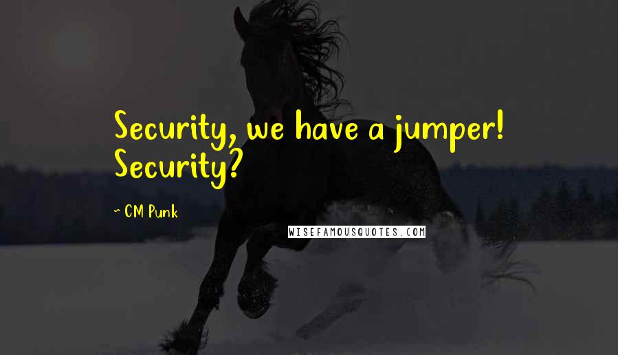 CM Punk Quotes: Security, we have a jumper! Security?
