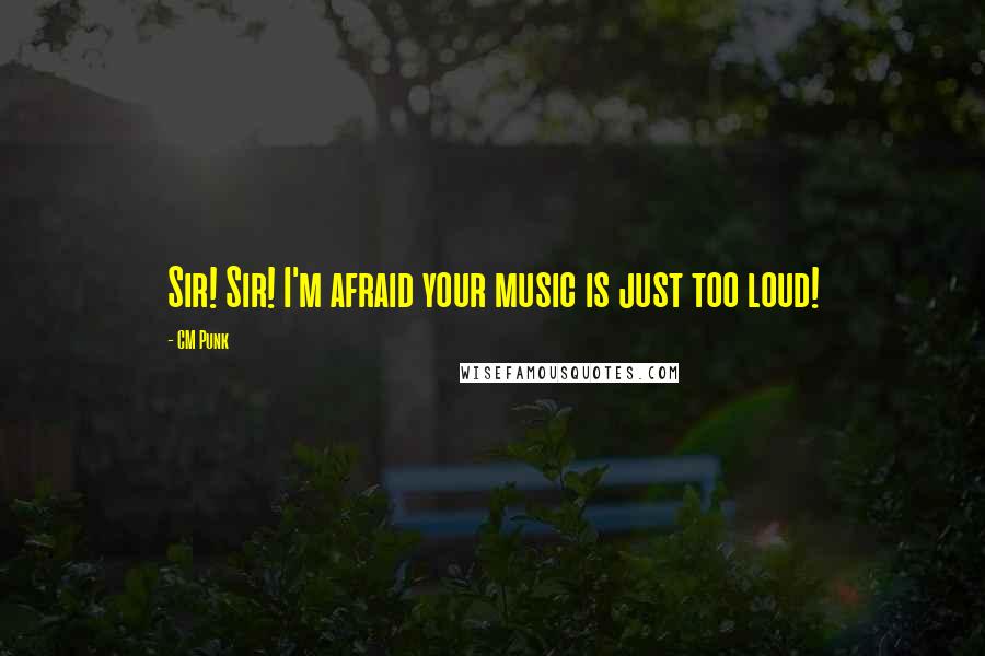 CM Punk Quotes: Sir! Sir! I'm afraid your music is just too loud!