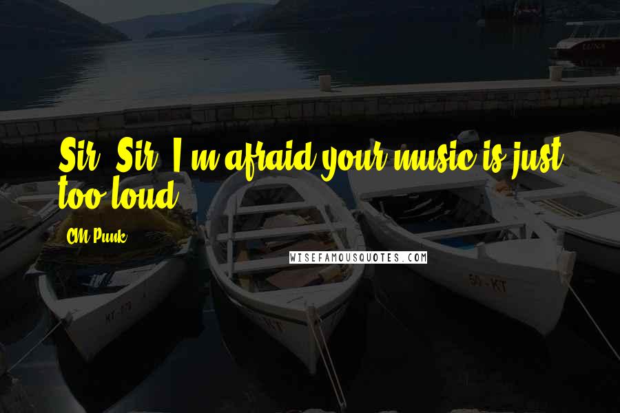 CM Punk Quotes: Sir! Sir! I'm afraid your music is just too loud!