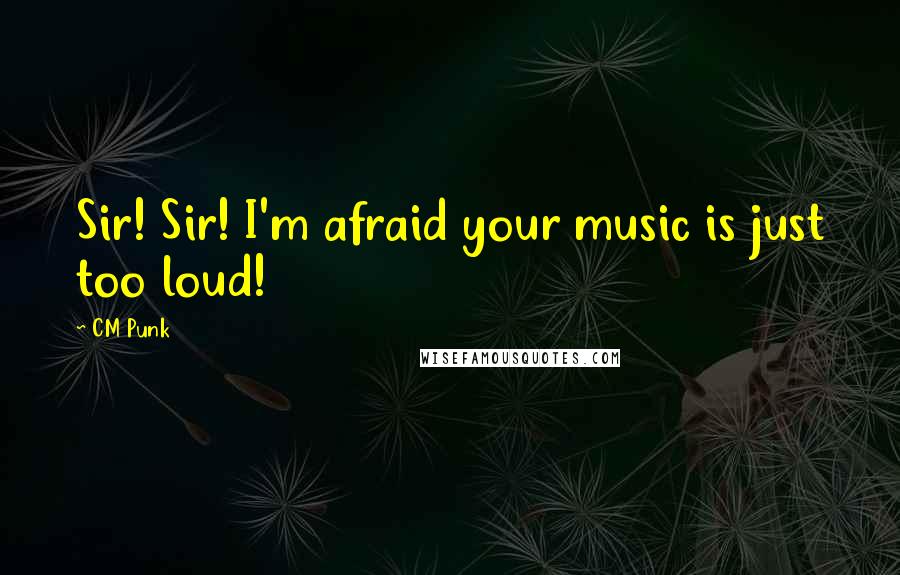 CM Punk Quotes: Sir! Sir! I'm afraid your music is just too loud!