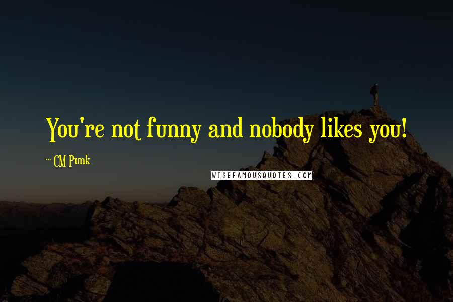 CM Punk Quotes: You're not funny and nobody likes you!