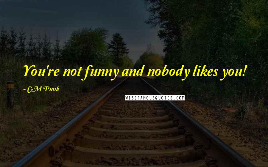 CM Punk Quotes: You're not funny and nobody likes you!