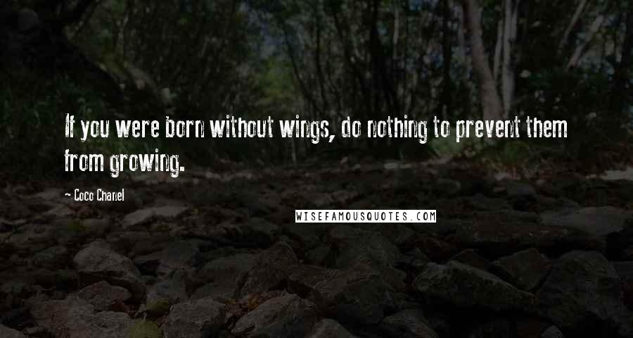 Coco Chanel Quotes: If you were born without wings, do nothing to prevent them from growing.