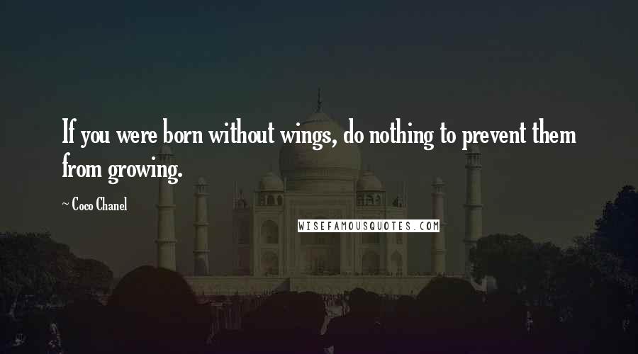 Coco Chanel Quotes: If you were born without wings, do nothing to prevent them from growing.