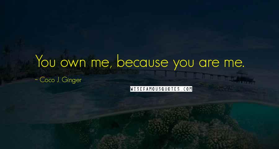 Coco J. Ginger Quotes: You own me, because you are me.