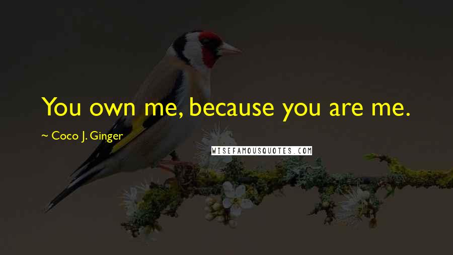 Coco J. Ginger Quotes: You own me, because you are me.