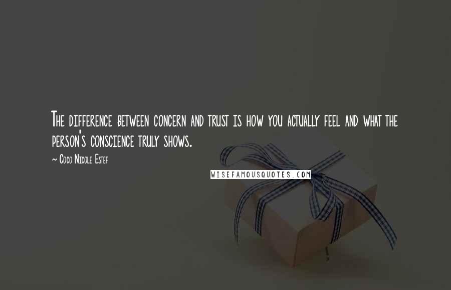 Coco Nicole Estef Quotes: The difference between concern and trust is how you actually feel and what the person's conscience truly shows.