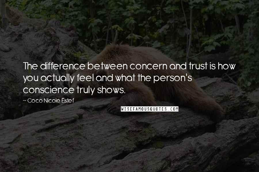 Coco Nicole Estef Quotes: The difference between concern and trust is how you actually feel and what the person's conscience truly shows.
