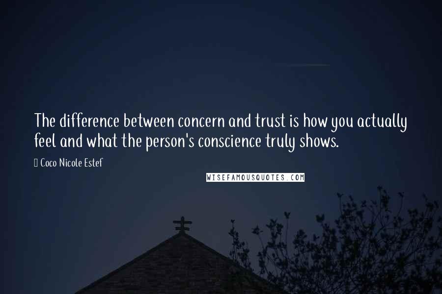 Coco Nicole Estef Quotes: The difference between concern and trust is how you actually feel and what the person's conscience truly shows.