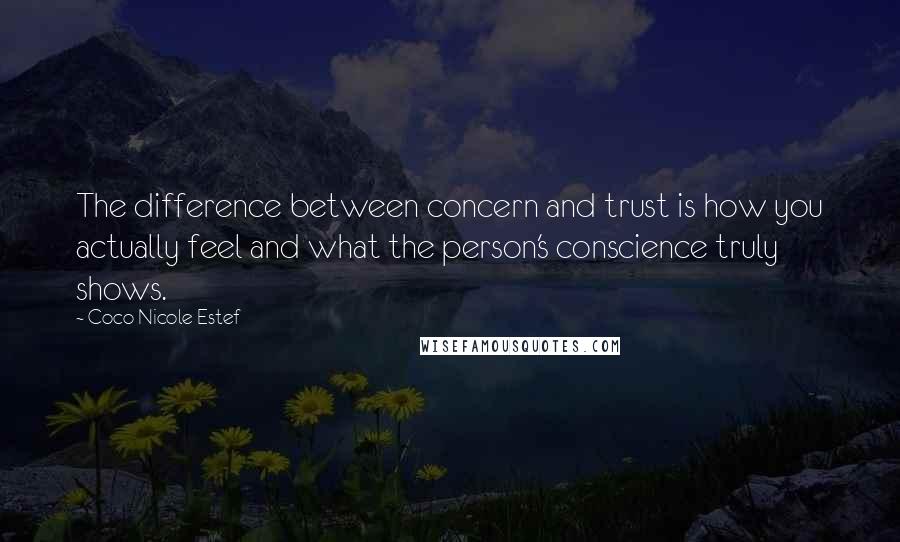 Coco Nicole Estef Quotes: The difference between concern and trust is how you actually feel and what the person's conscience truly shows.