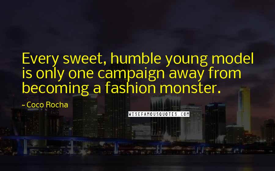 Coco Rocha Quotes: Every sweet, humble young model is only one campaign away from becoming a fashion monster.