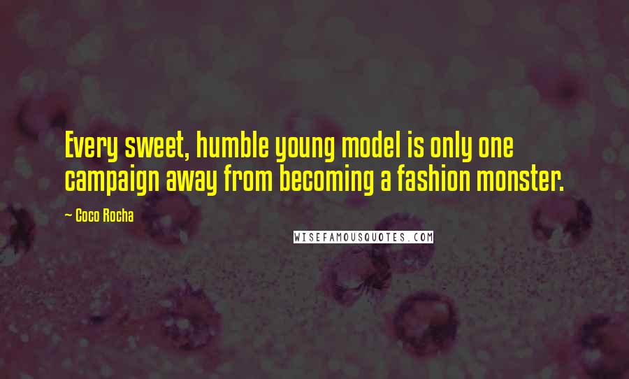 Coco Rocha Quotes: Every sweet, humble young model is only one campaign away from becoming a fashion monster.
