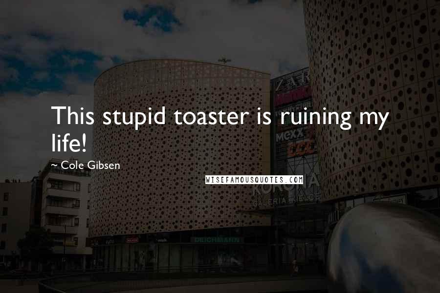 Cole Gibsen Quotes: This stupid toaster is ruining my life!