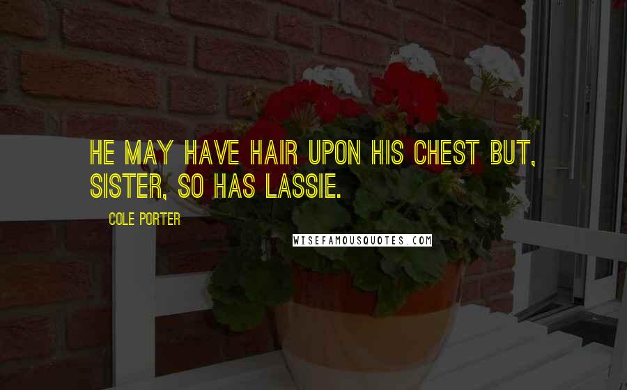 Cole Porter Quotes: He may have hair upon his chest but, sister, so has Lassie.