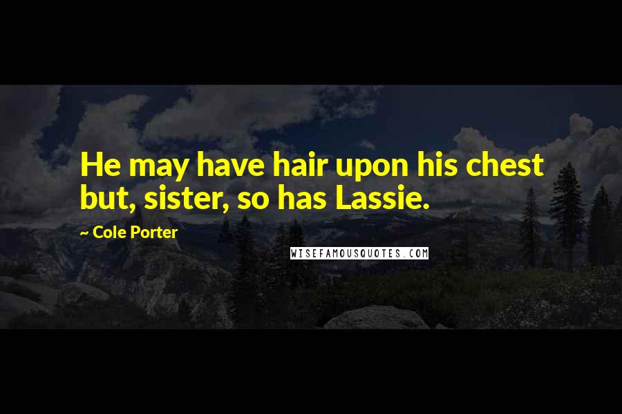 Cole Porter Quotes: He may have hair upon his chest but, sister, so has Lassie.