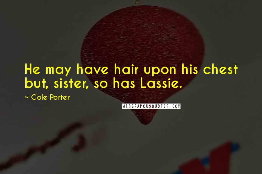 Cole Porter Quotes: He may have hair upon his chest but, sister, so has Lassie.