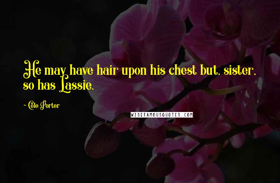 Cole Porter Quotes: He may have hair upon his chest but, sister, so has Lassie.