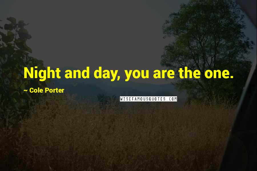 Cole Porter Quotes: Night and day, you are the one.