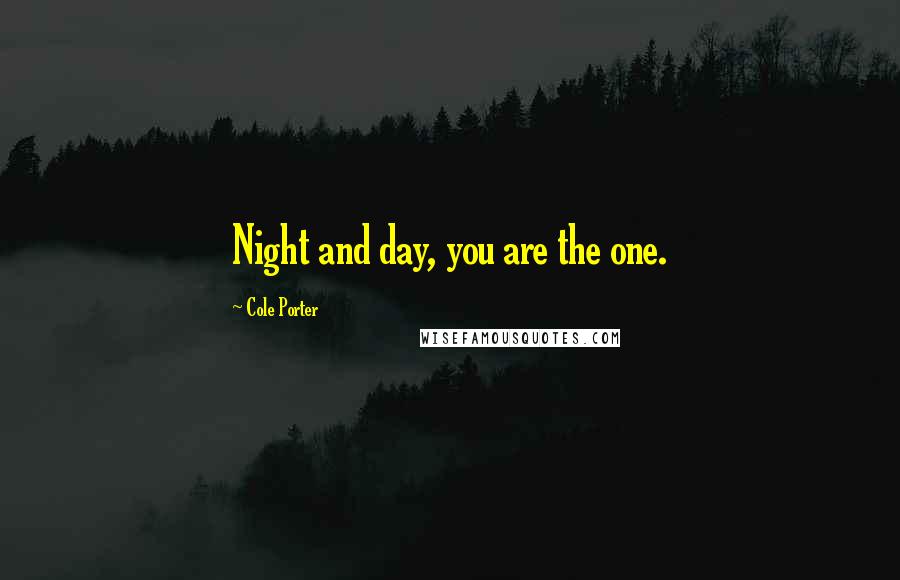 Cole Porter Quotes: Night and day, you are the one.