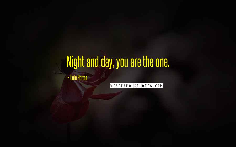 Cole Porter Quotes: Night and day, you are the one.