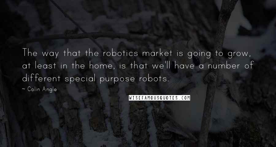 Colin Angle Quotes: The way that the robotics market is going to grow, at least in the home, is that we'll have a number of different special purpose robots.