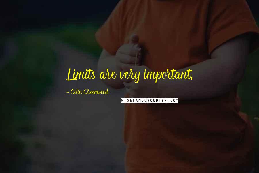 Colin Greenwood Quotes: Limits are very important.