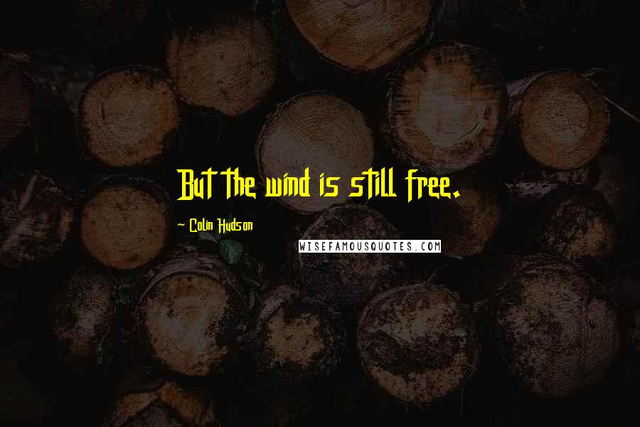 Colin Hudson Quotes: But the wind is still free.