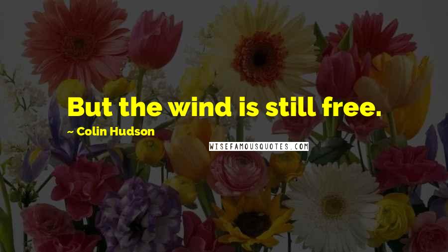 Colin Hudson Quotes: But the wind is still free.