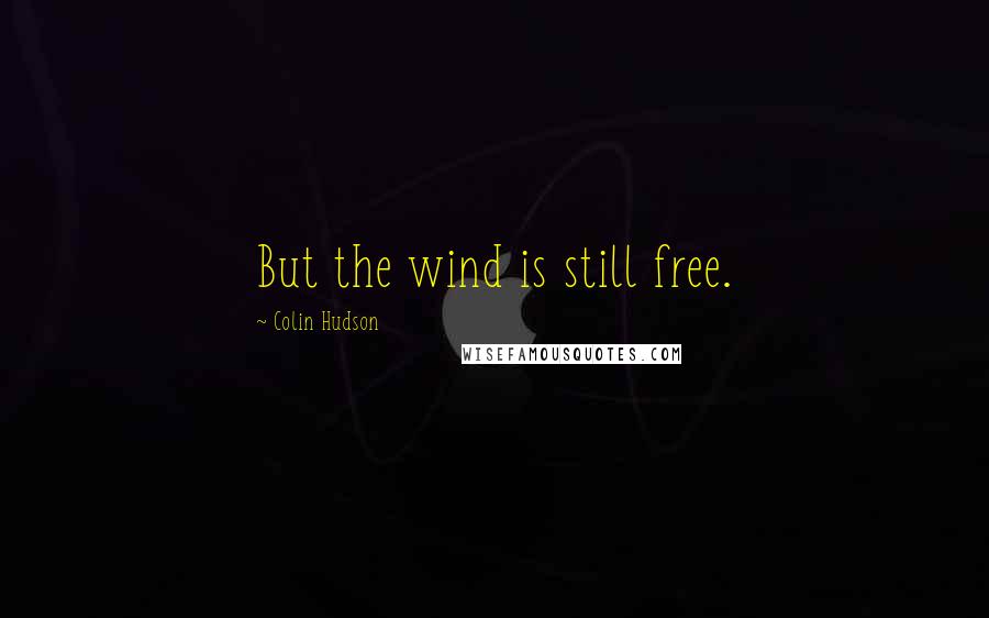 Colin Hudson Quotes: But the wind is still free.