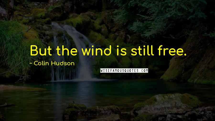 Colin Hudson Quotes: But the wind is still free.