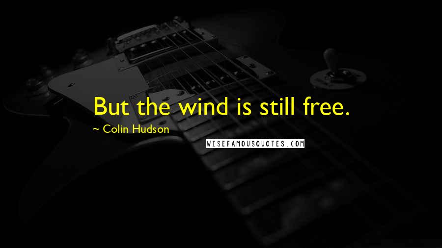 Colin Hudson Quotes: But the wind is still free.