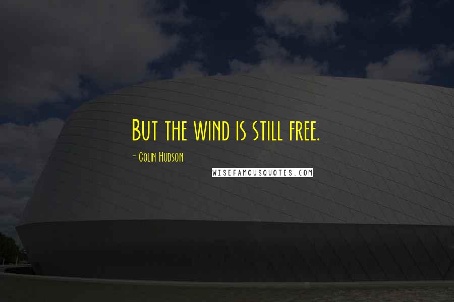 Colin Hudson Quotes: But the wind is still free.