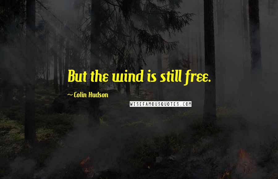 Colin Hudson Quotes: But the wind is still free.