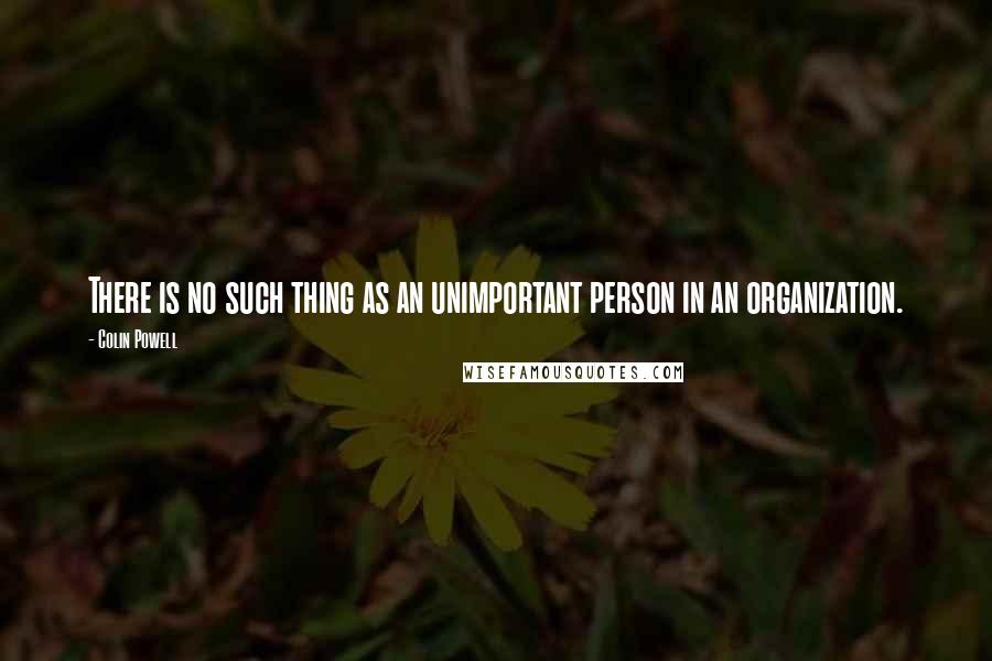 Colin Powell Quotes: There is no such thing as an unimportant person in an organization.