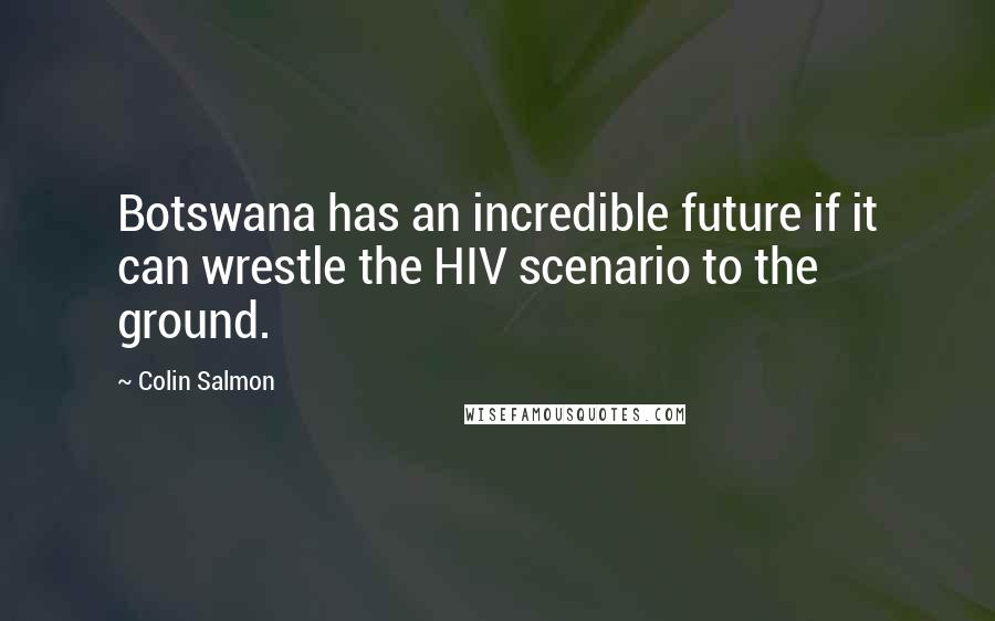 Colin Salmon Quotes: Botswana has an incredible future if it can wrestle the HIV scenario to the ground.