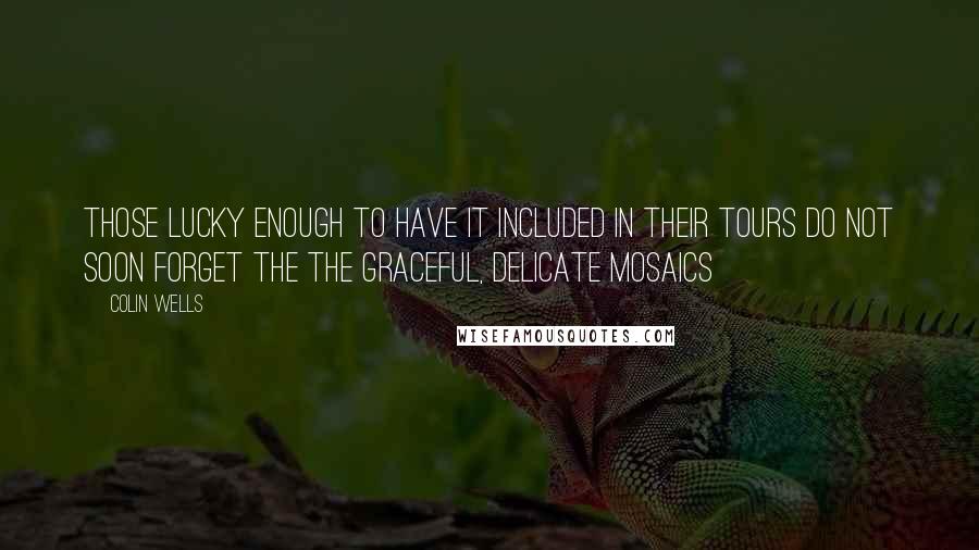 Colin Wells Quotes: those lucky enough to have it included in their tours do not soon forget the the graceful, delicate mosaics