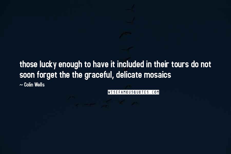 Colin Wells Quotes: those lucky enough to have it included in their tours do not soon forget the the graceful, delicate mosaics