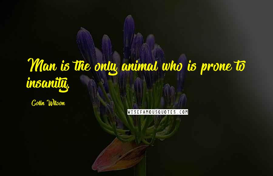 Colin Wilson Quotes: Man is the only animal who is prone to insanity.