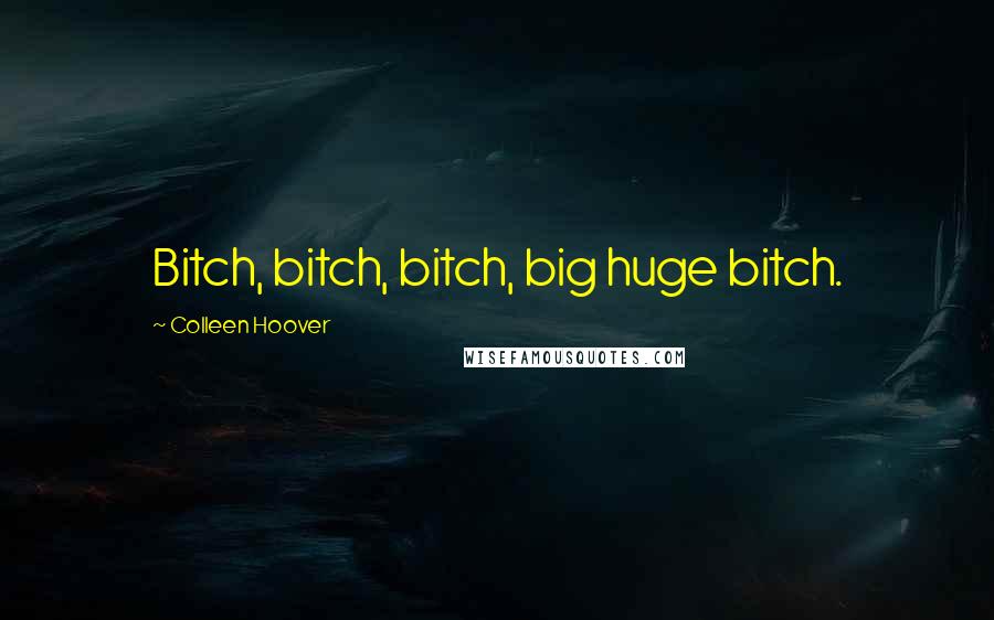 Colleen Hoover Quotes: Bitch, bitch, bitch, big huge bitch.