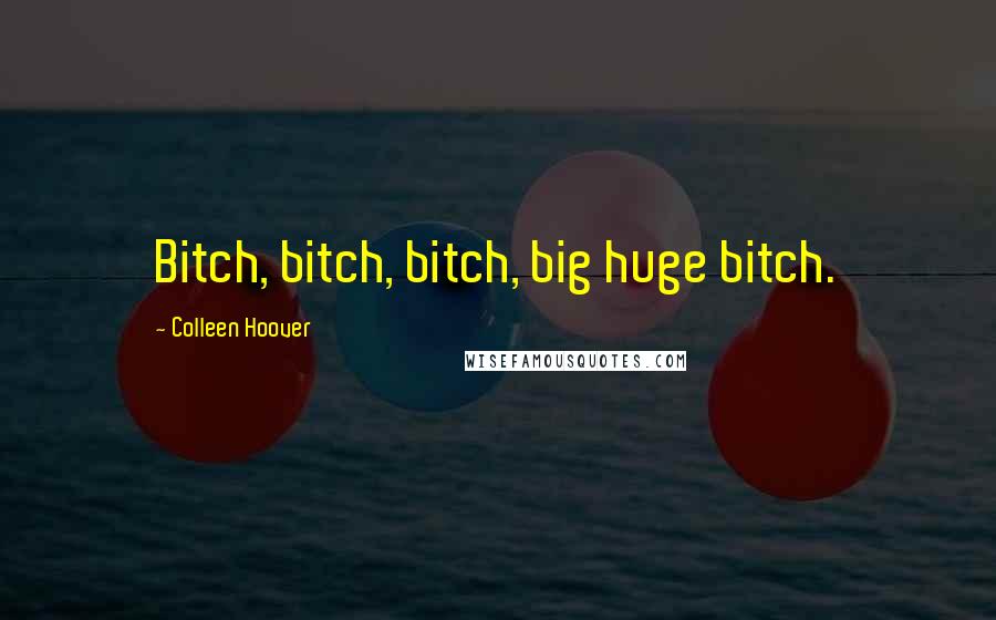 Colleen Hoover Quotes: Bitch, bitch, bitch, big huge bitch.