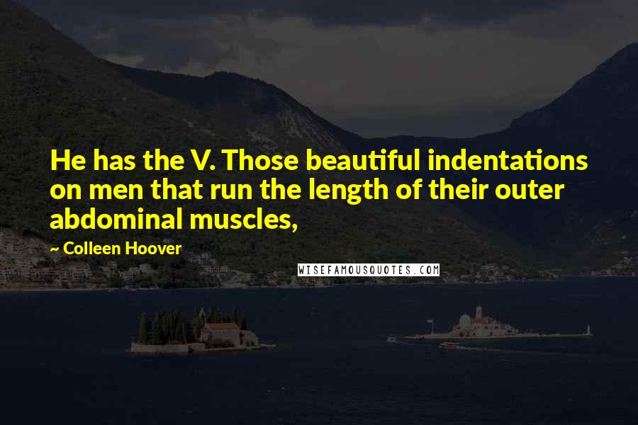 Colleen Hoover Quotes: He has the V. Those beautiful indentations on men that run the length of their outer abdominal muscles,