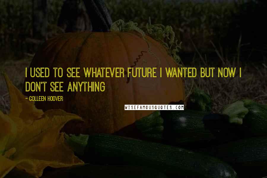 Colleen Hoover Quotes: I used to see whatever future I wanted but now I don't see anything