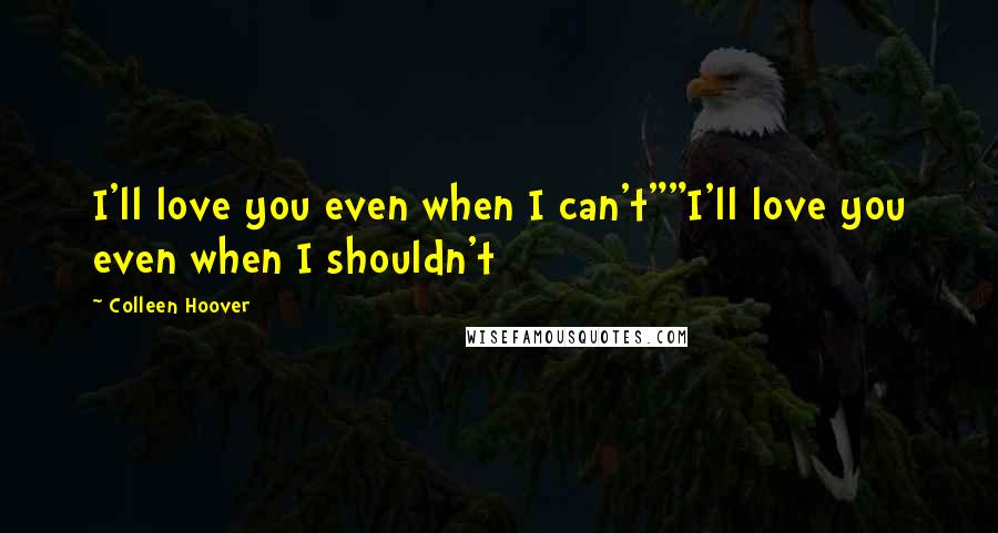 Colleen Hoover Quotes: I'll love you even when I can't""I'll love you even when I shouldn't