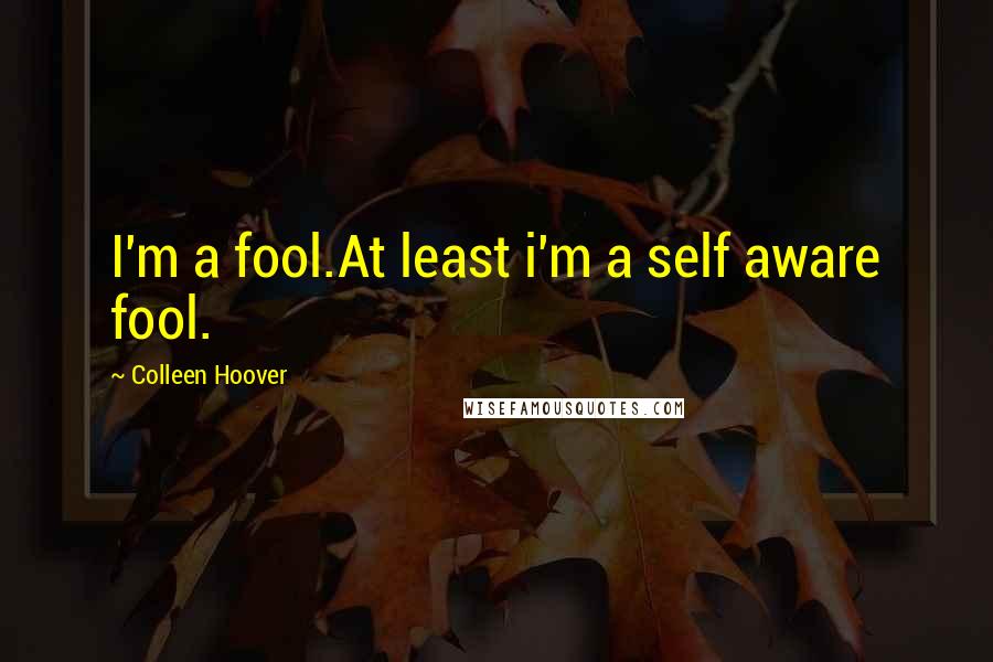 Colleen Hoover Quotes: I'm a fool.At least i'm a self aware fool.